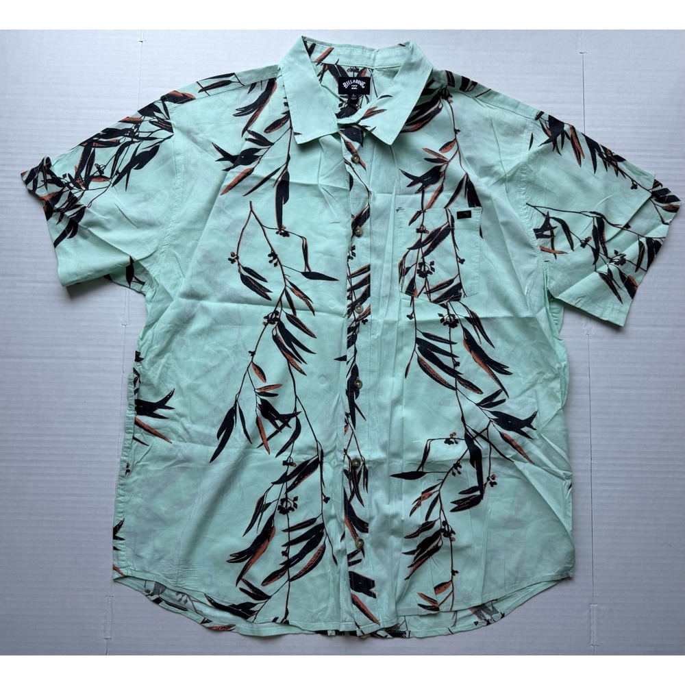 Billabong Men's Hawaiian Shirt Short Sleeve Button Up Large